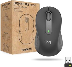 Logitech Signature M650 for Business Wireless Mouse, For Small to Medium Sized Hands, Logi Bolt, Bluetooth, SmartWheel - Grey Graphite 910-006274